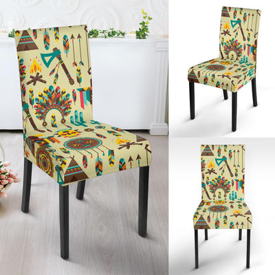 Tribal indians native american aztec Dining Chair Slipcover-JORJUNE.COM