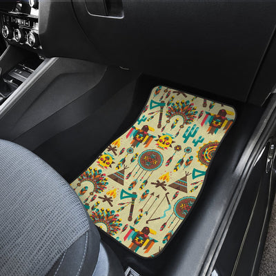 Tribal indians native american aztec Front and Back Car Floor Mats