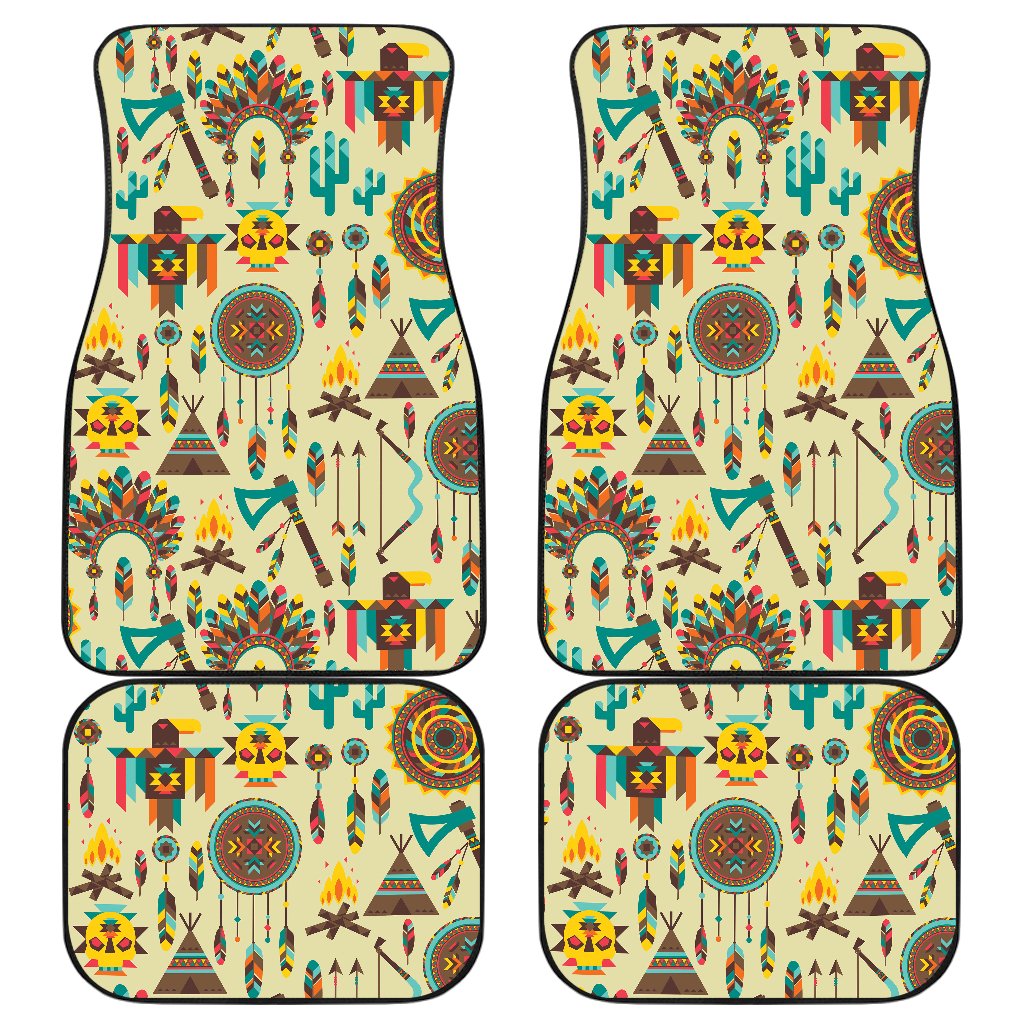 Tribal indians native american aztec Front and Back Car Floor Mats