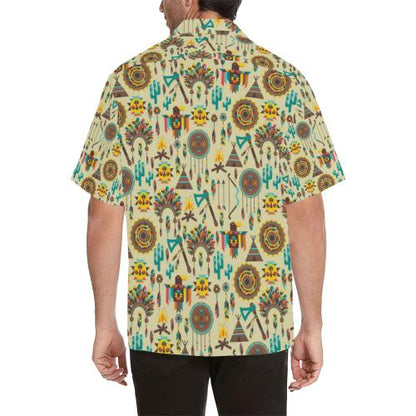 Tribal indians native american aztec Men Hawaiian Shirt
