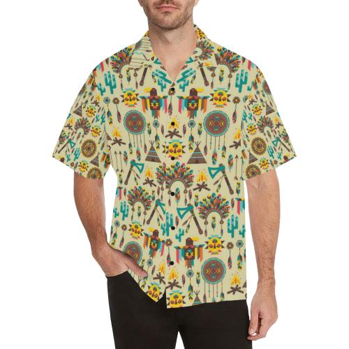 Tribal indians native american aztec Men Hawaiian Shirt