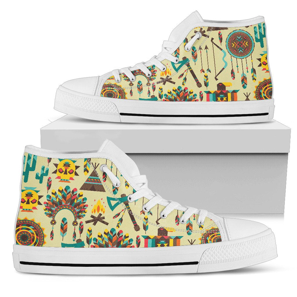Tribal indians native american aztec Men High Top Shoes
