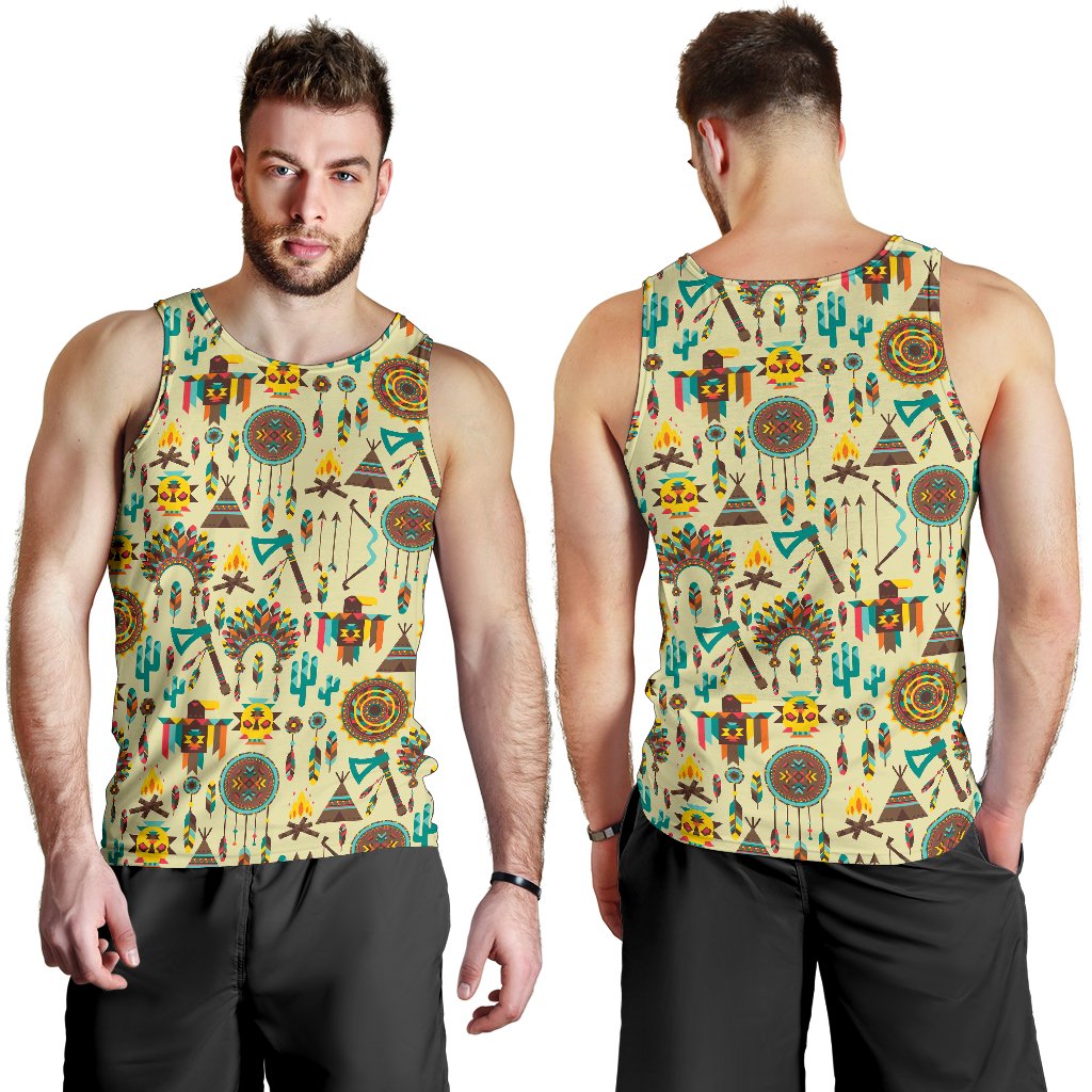 Tribal indians native american aztec Men Tank Top