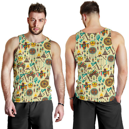 Tribal indians native american aztec Men Tank Top