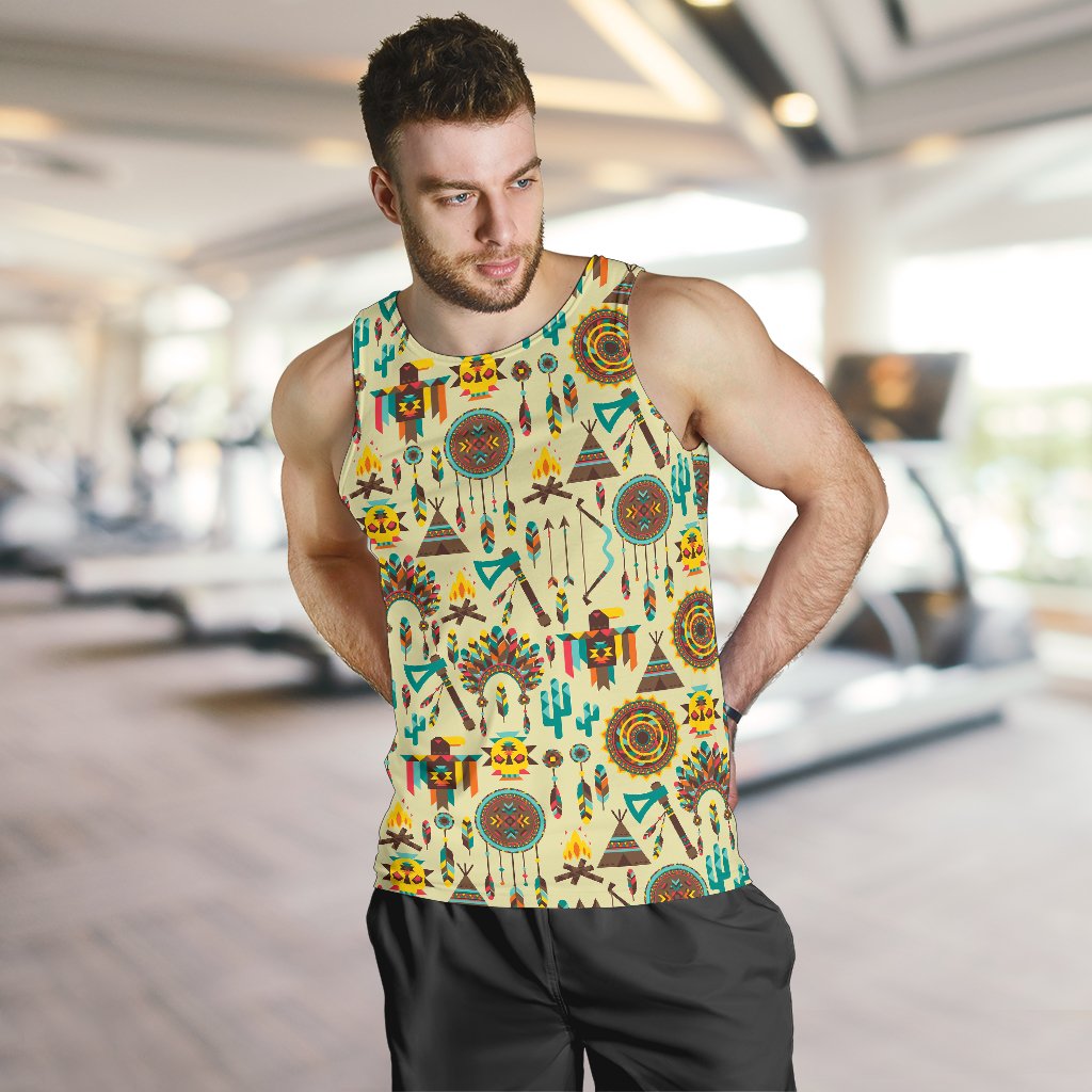 Tribal indians native american aztec Men Tank Top