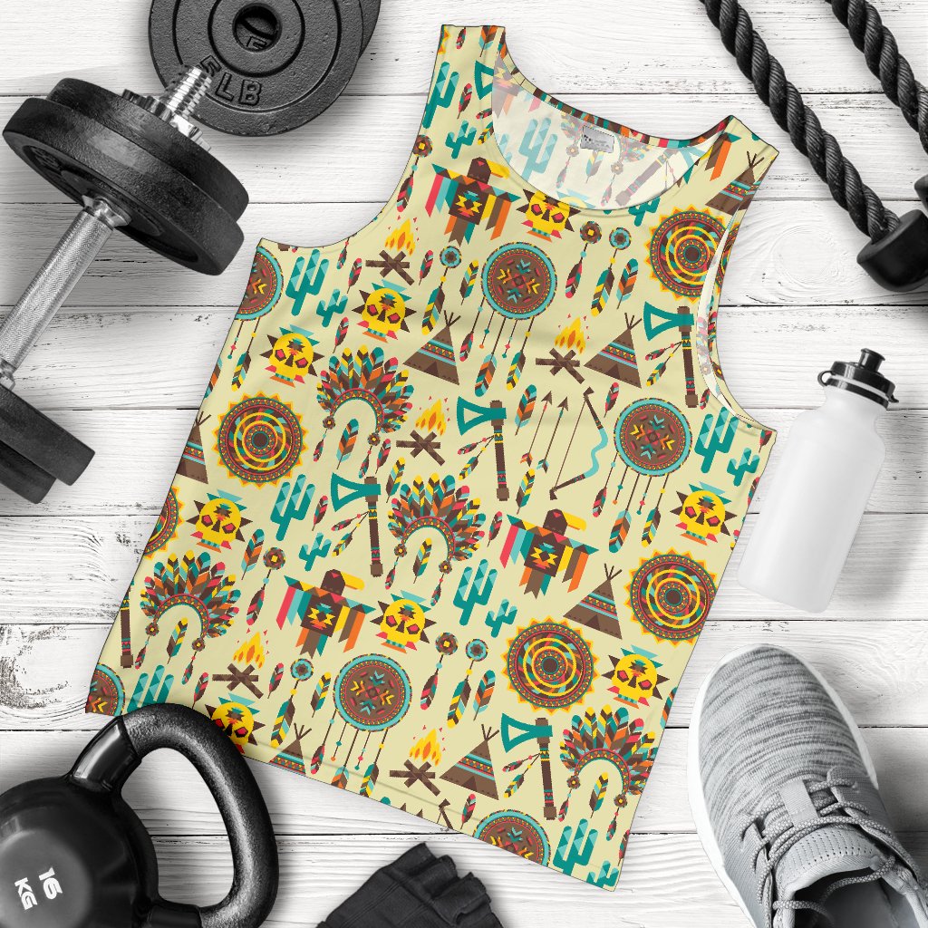 Tribal indians native american aztec Men Tank Top