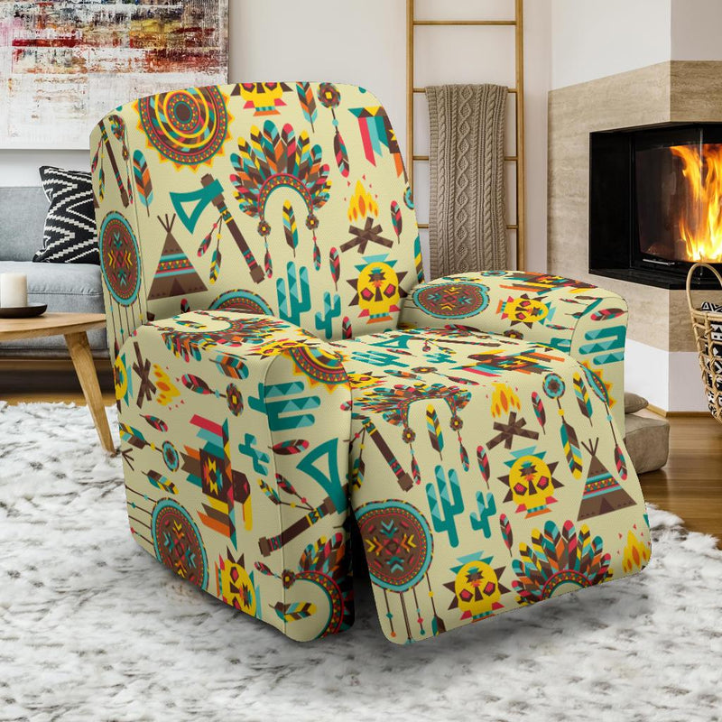 Tribal indians native american aztec Recliner Slipcover-JORJUNE.COM