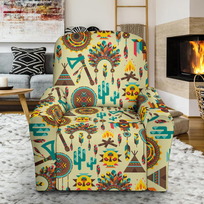 Tribal indians native american aztec Recliner Slipcover-JORJUNE.COM