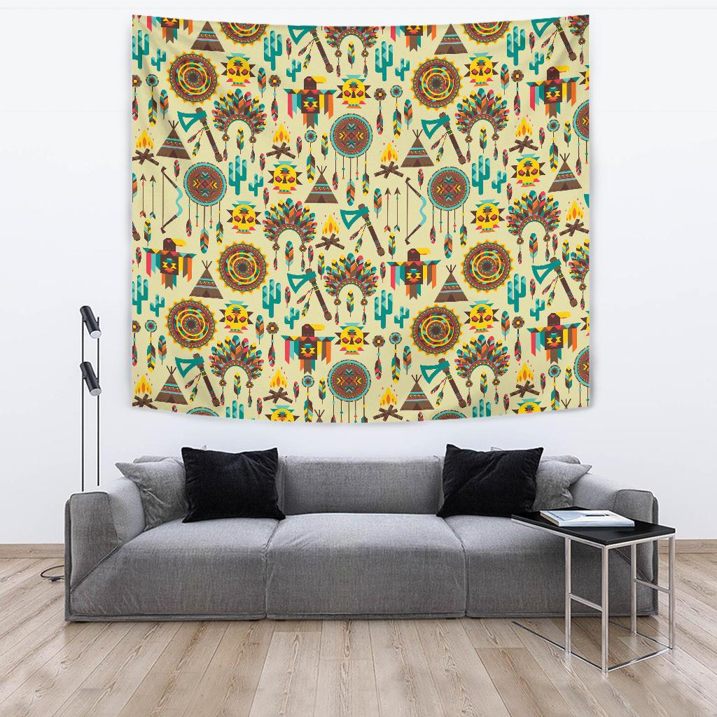 Tribal indians native american aztec Tapestry