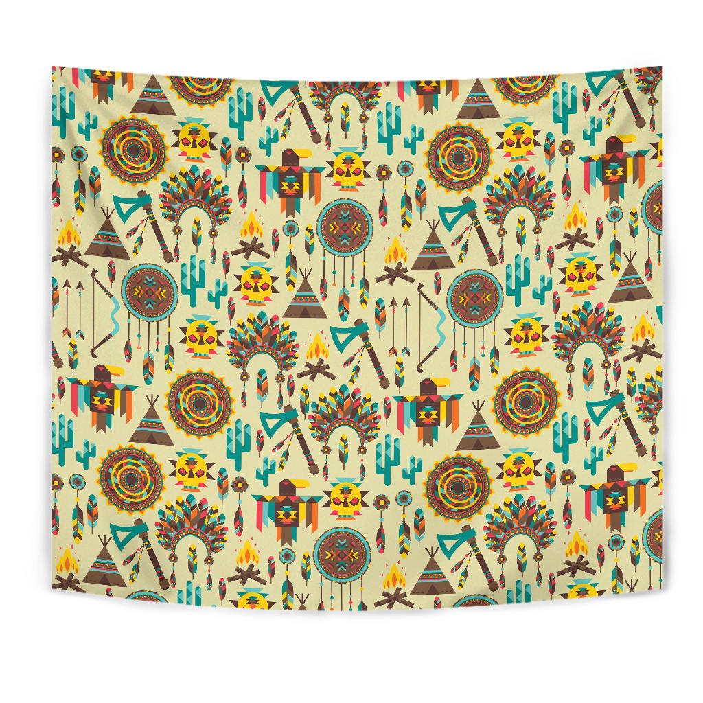 Tribal indians native american aztec Tapestry