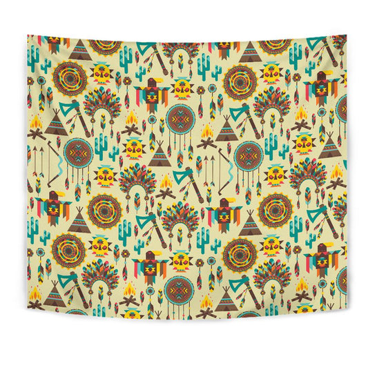 Tribal indians native american aztec Tapestry