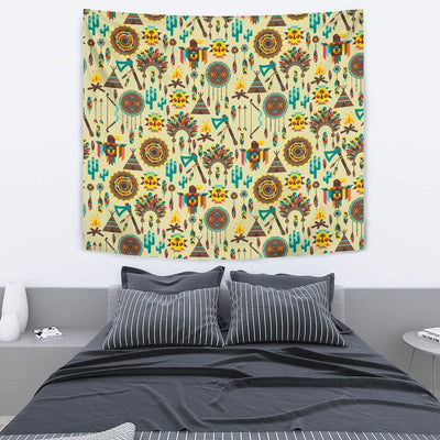Tribal indians native american aztec Wall Tapestry