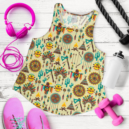 Tribal indians native american aztec Women Racerback Tank Top