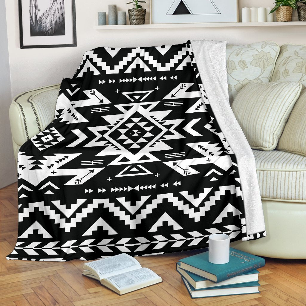 Tribal Indians Native Aztec Fleece Blanket