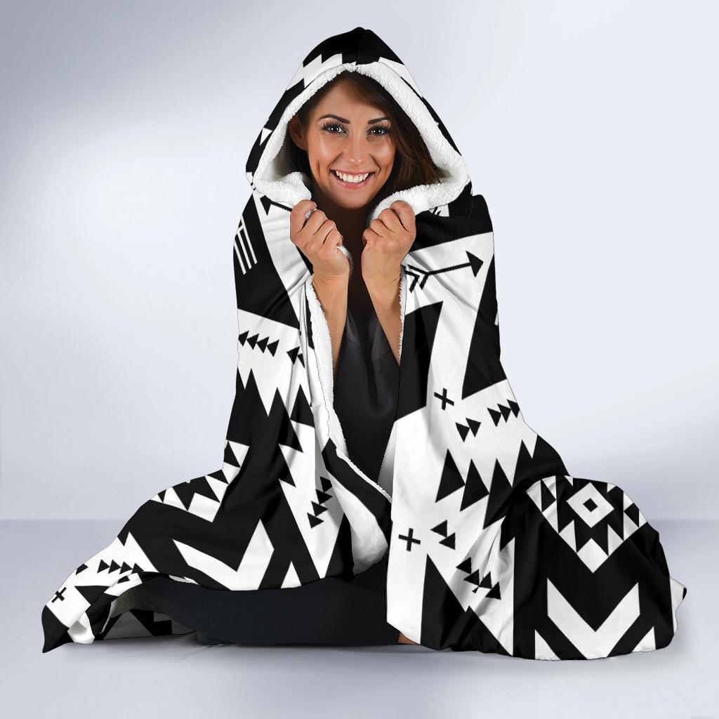 Tribal indians native aztec Hooded Blanket-JORJUNE.COM