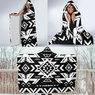 Tribal indians native aztec Hooded Blanket-JORJUNE.COM