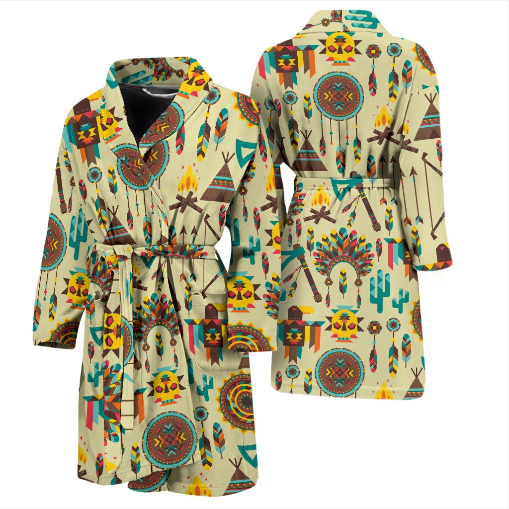 Tribal Indians Native Aztec Men Bath Robe