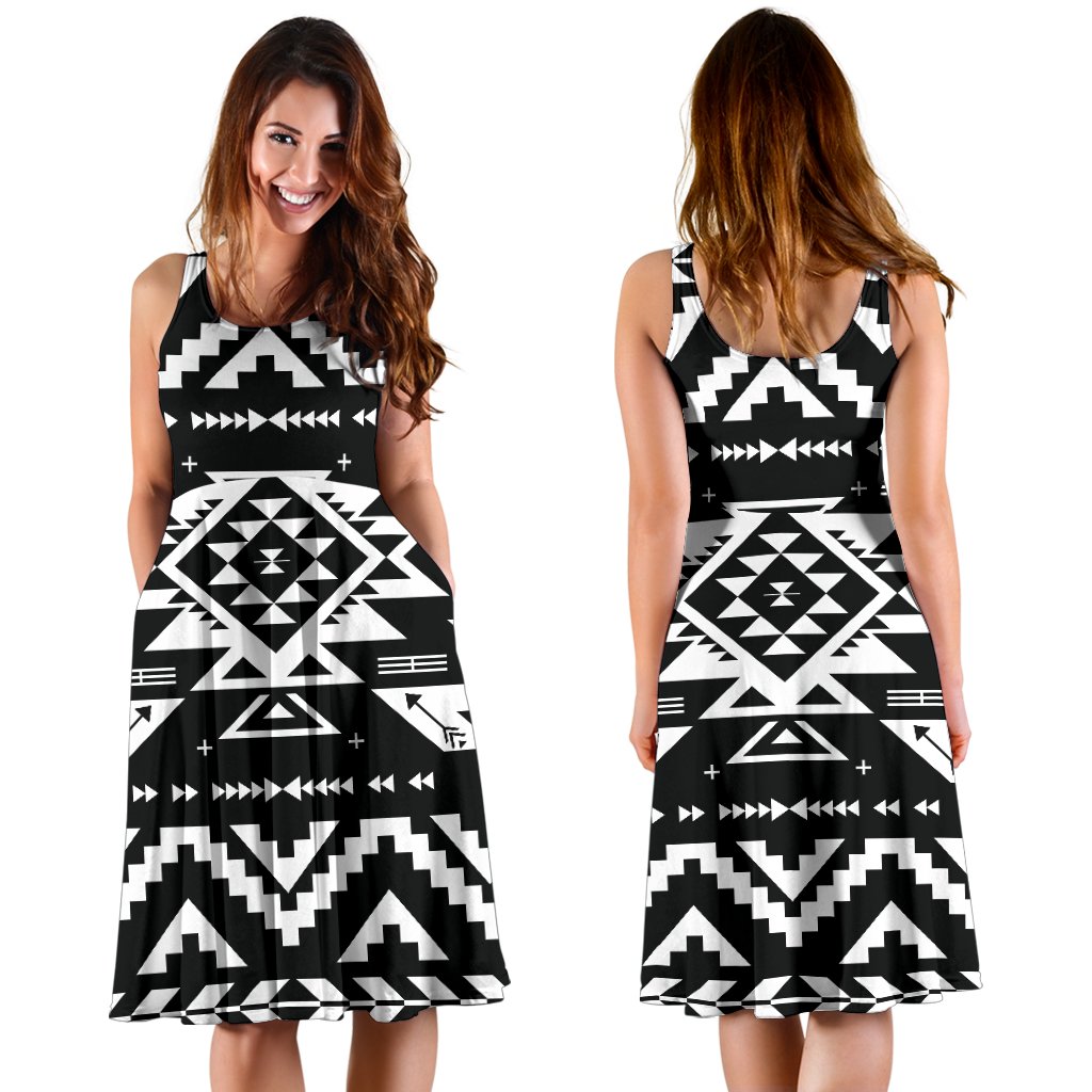 Tribal Indians Native Aztec Sleeveless Mini Dress