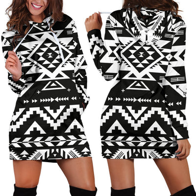 Tribal Indians Native Aztec Women Hoodie Dress