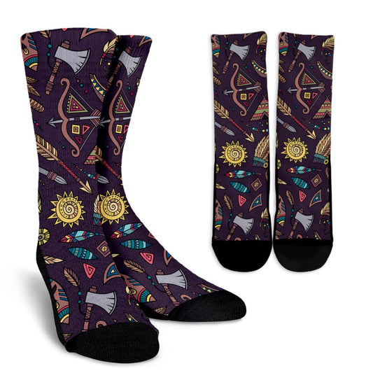 Tribal native american Aztec Crew Socks
