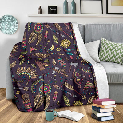 Tribal Native American Aztec Fleece Blanket