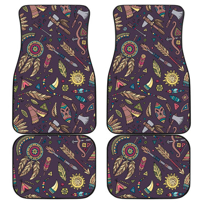 Tribal native american Aztec Front and Back Car Floor Mats