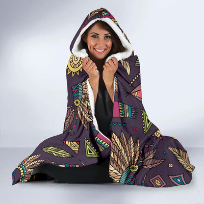 Tribal native american Aztec Hooded Blanket-JORJUNE.COM