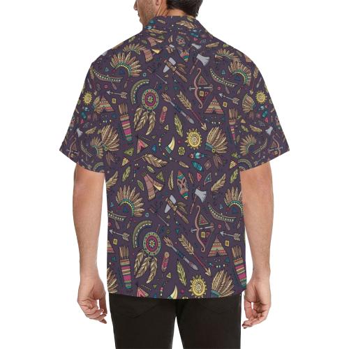 Tribal native american Aztec Men Hawaiian Shirt