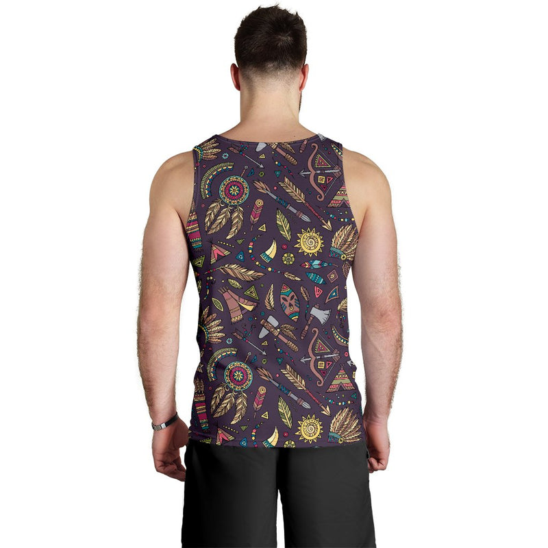 Tribal native american Aztec Men Tank Top