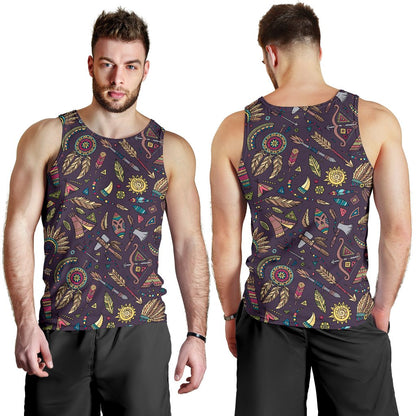 Tribal native american Aztec Men Tank Top