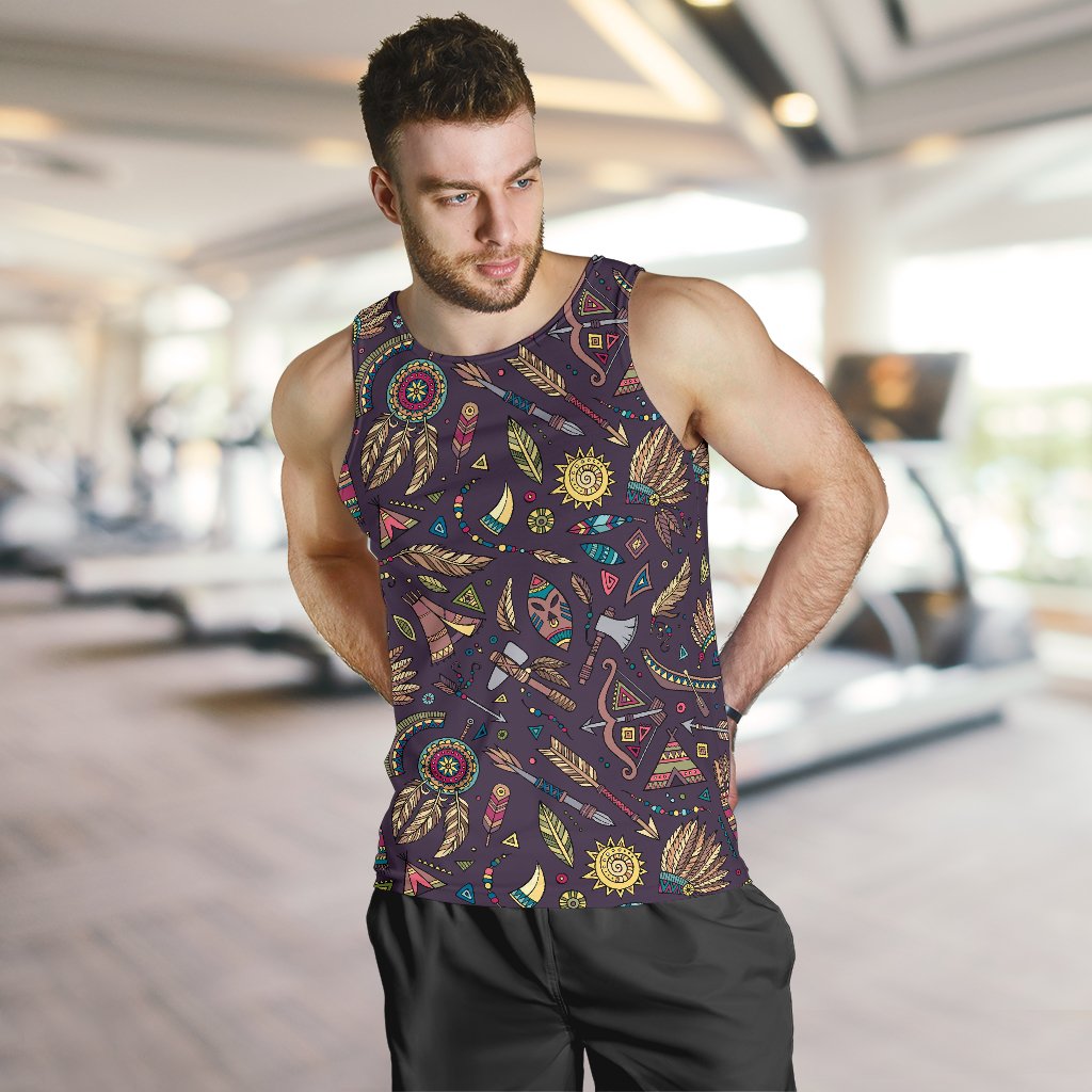 Tribal native american Aztec Men Tank Top