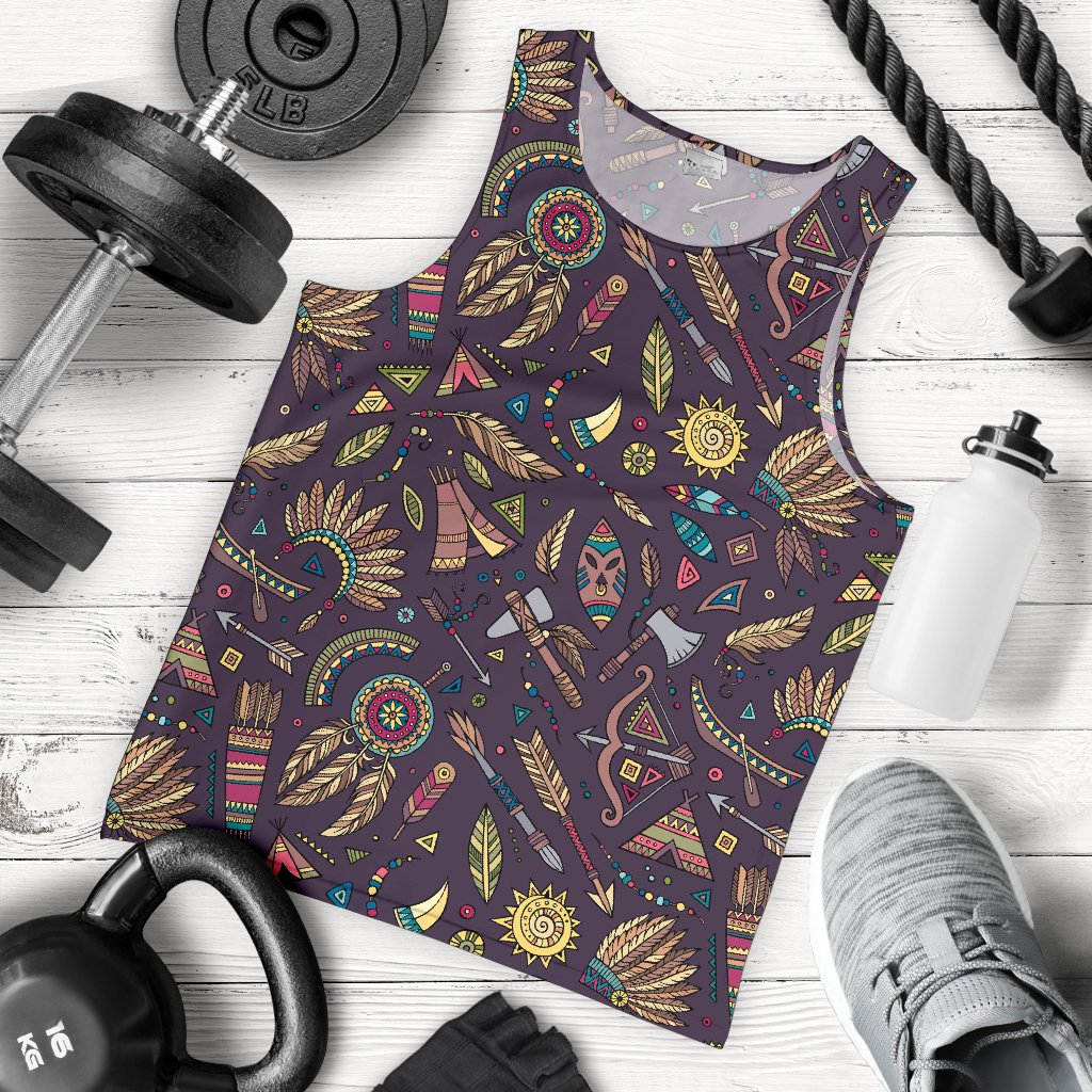 Tribal native american Aztec Men Tank Top