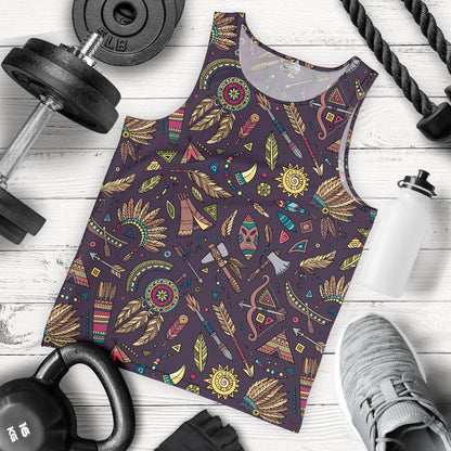 Tribal native american Aztec Men Tank Top
