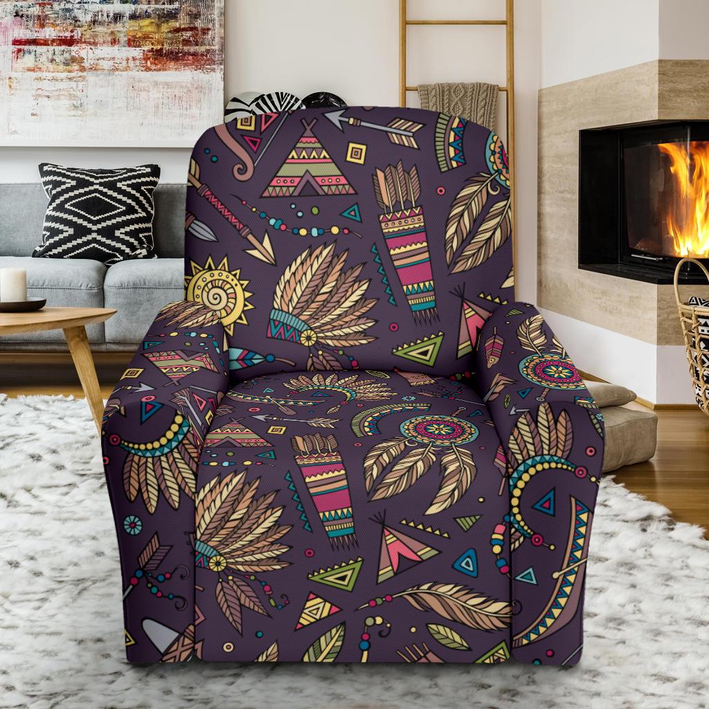 Tribal native american Aztec Recliner Slipcover-JORJUNE.COM