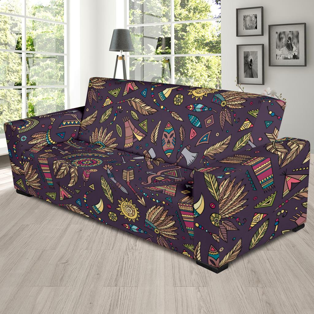 Tribal native american Aztec Sofa Slipcover-JORJUNE.COM