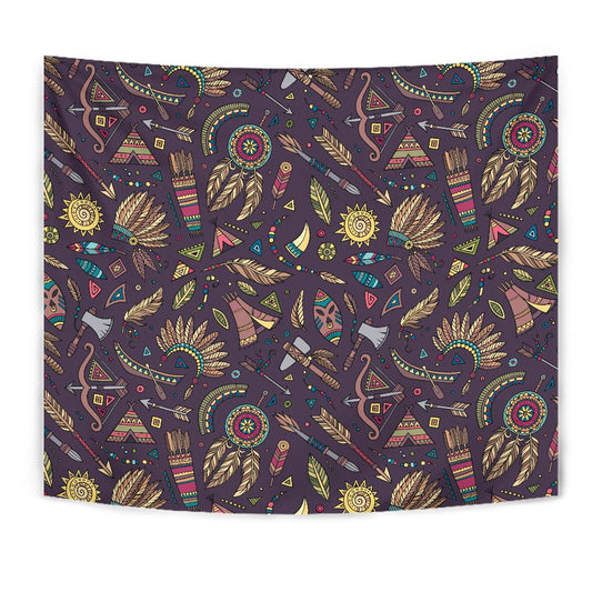 Tribal native american Aztec Tapestry