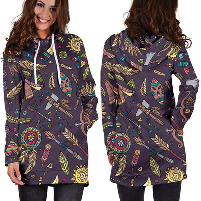 Tribal Native American Aztec Women Hoodie Dress