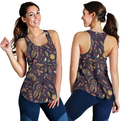 Tribal native american Aztec Women Racerback Tank Top