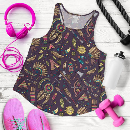 Tribal native american Aztec Women Racerback Tank Top