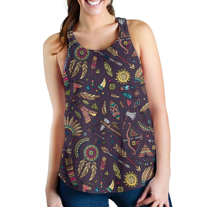 Tribal native american Aztec Women Racerback Tank Top