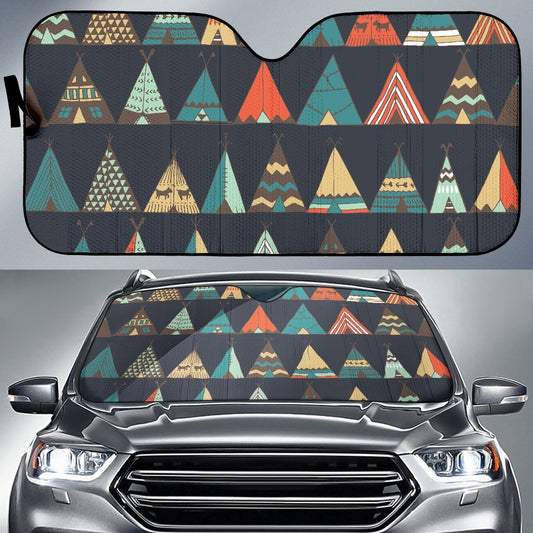 Tribal Native American Tent Aztec Car Sun Shade-JorJune