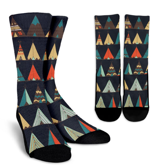 Tribal native american tent Aztec Crew Socks