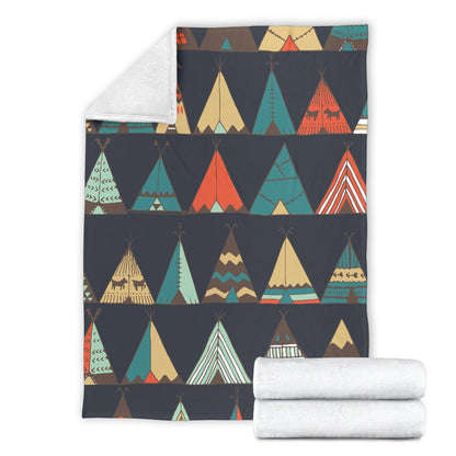 Tribal Native American Tent Aztec Fleece Blanket