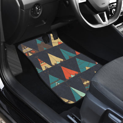 Tribal native american tent Aztec Front and Back Car Floor Mats