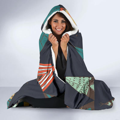 Tribal native american tent Aztec Hooded Blanket-JORJUNE.COM