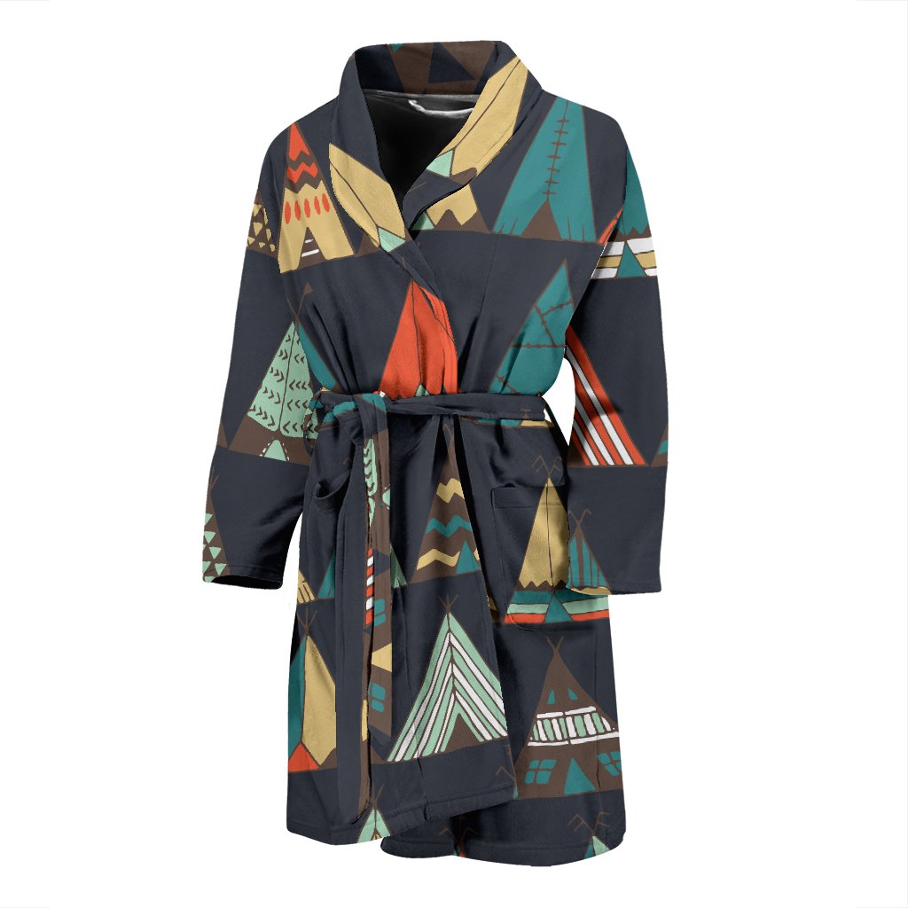 Tribal Native American Tent Aztec Men Bath Robe