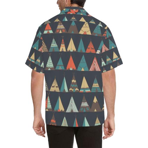 Tribal native american tent Aztec Men Hawaiian Shirt