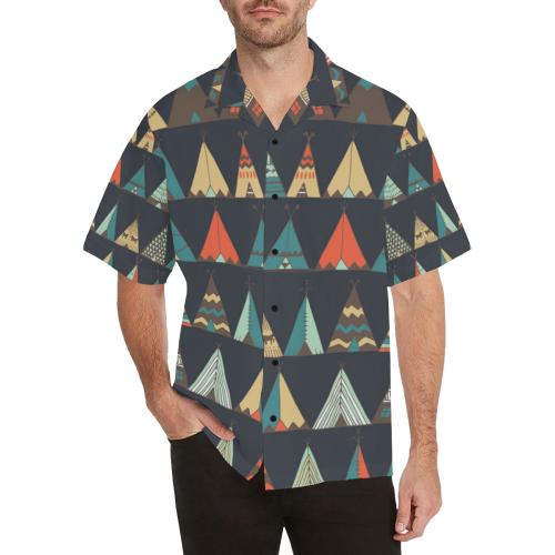 Tribal native american tent Aztec Men Hawaiian Shirt