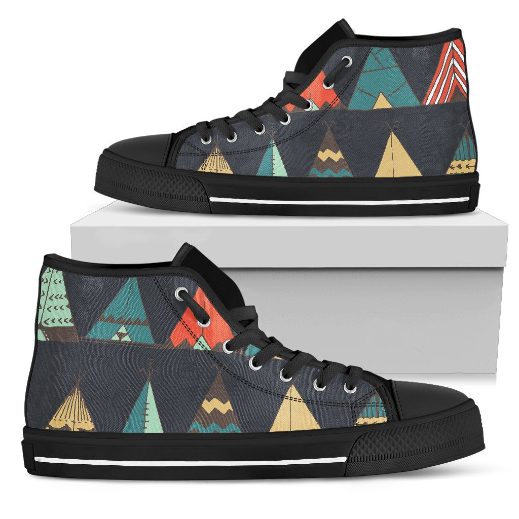 Tribal native american tent Aztec Men High Top Shoes