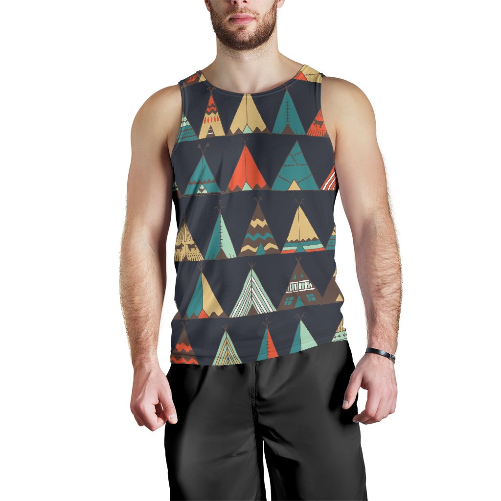 Tribal native american tent Aztec Men Tank Top